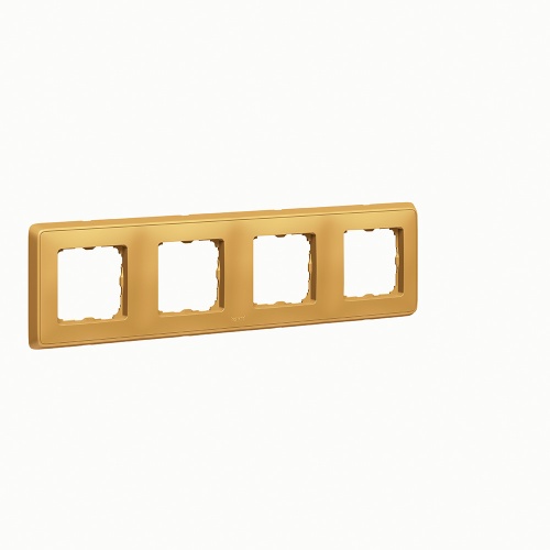 Рамка - Cariva - 4 поста - горизонтальный/вертикальный монтаж - матовое золото | код 773664 |  Legrand
